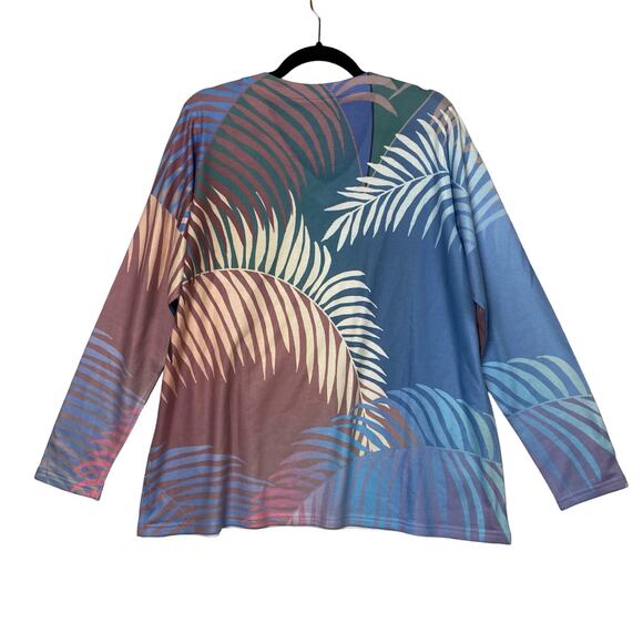 Soft Surroundings Leaf Print V-neck Top Size Large - Picture 4 of 4